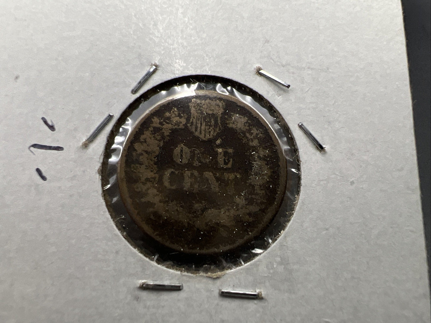 1863 1c Indian One Cent Coin VG Details Damaged Ugly Cull SKU#C