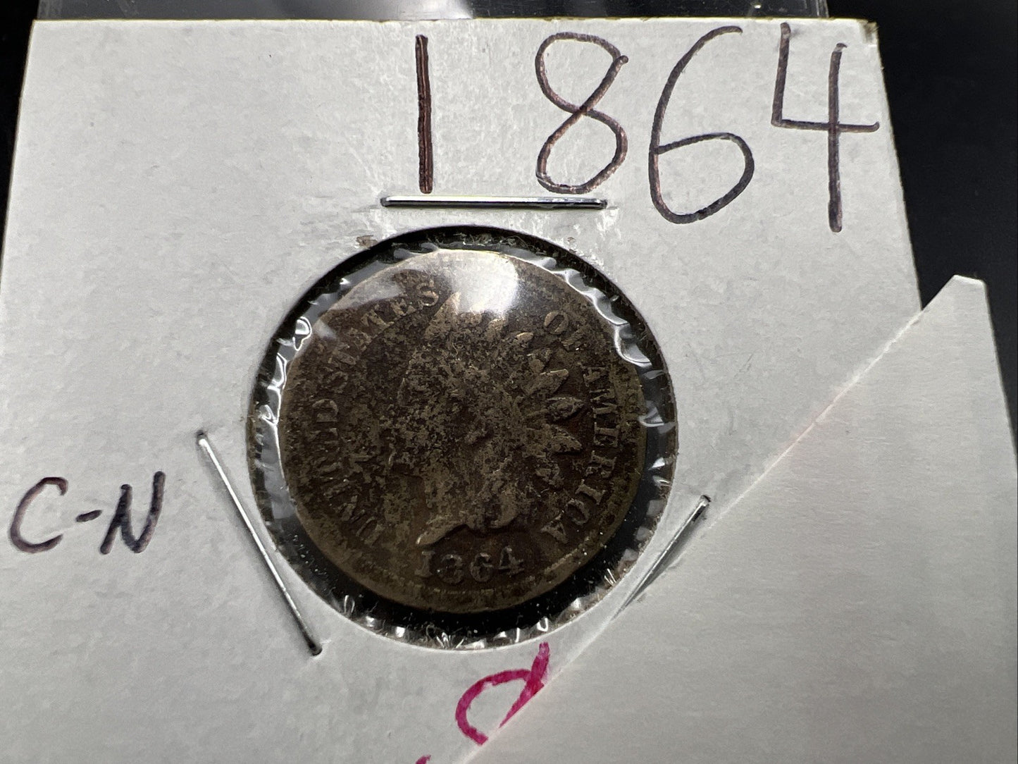 1864 1c Indian One Cent Coin Very Circulated SKU#C Copper Nickel Variety