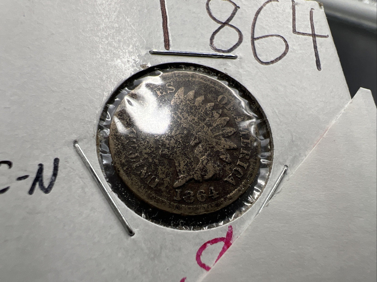 1864 1c Indian One Cent Coin Very Circulated SKU#C Copper Nickel Variety
