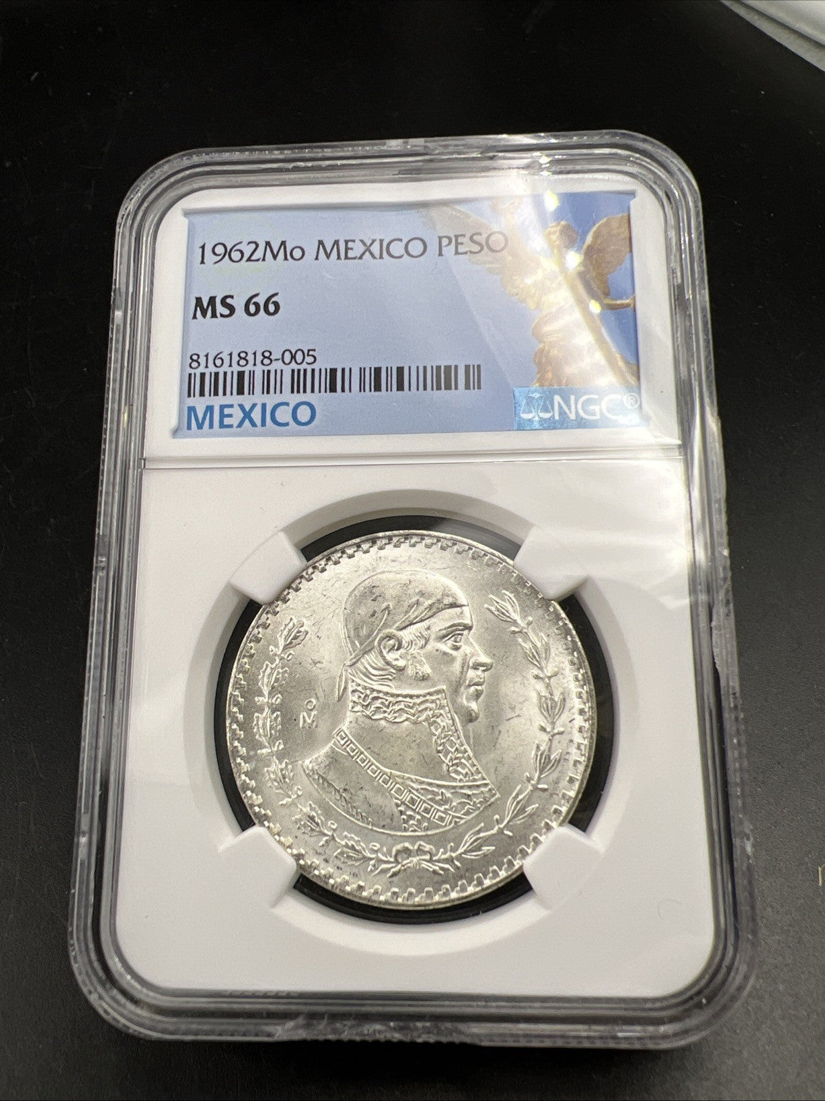 1962 M Mexico Silver Peso Coin MS66 Gem BU Certified