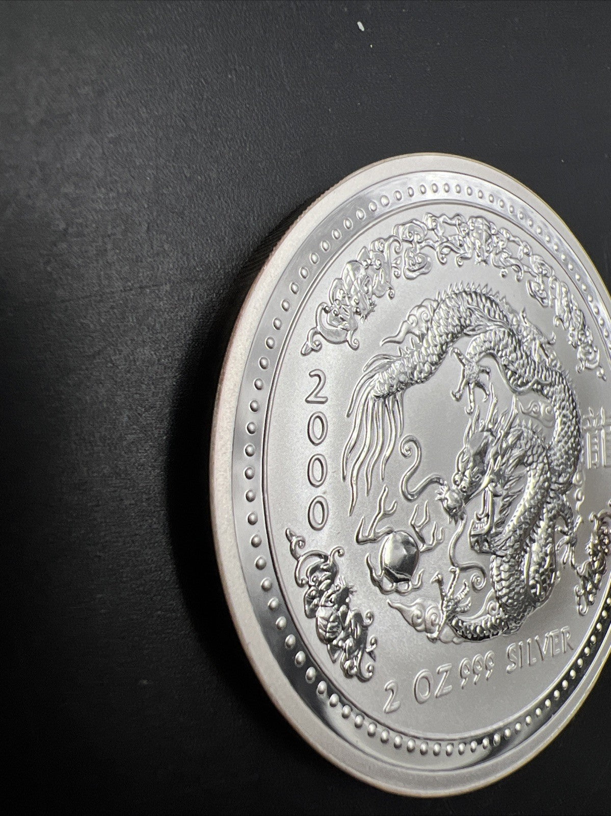 2000 2 Oz Silver Australian Lunar Dragon Coin Gem UNC SKU#A