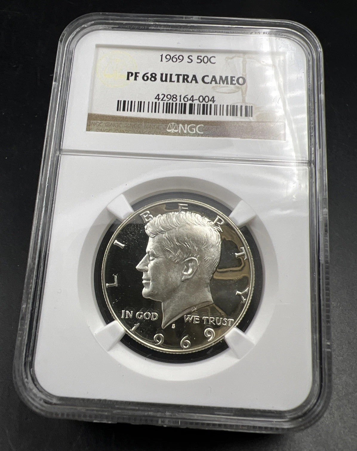 1969 S 50c Kennedy Silver Half Dollar Coin NGC PF68 UCAM #004