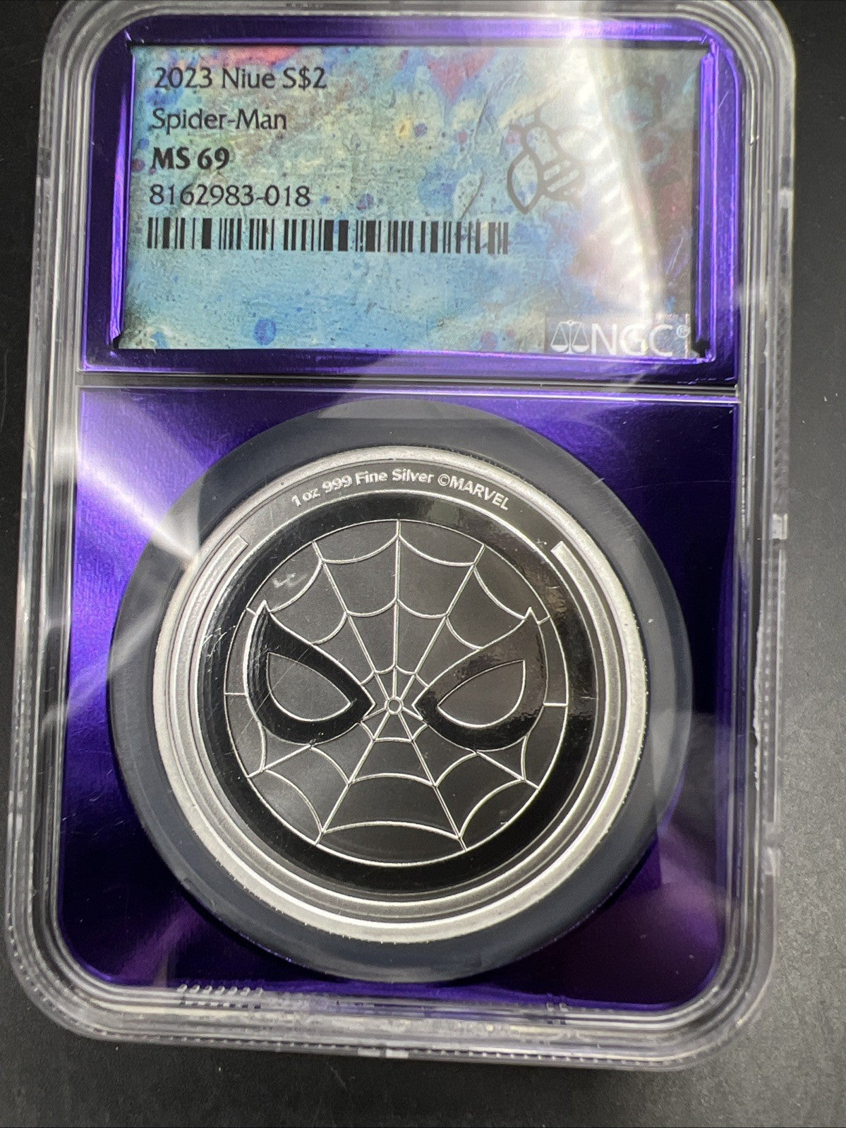 2023 Niue Spider Man 1 Oz Silver Coin NGC MS69 Gem UNC Certified