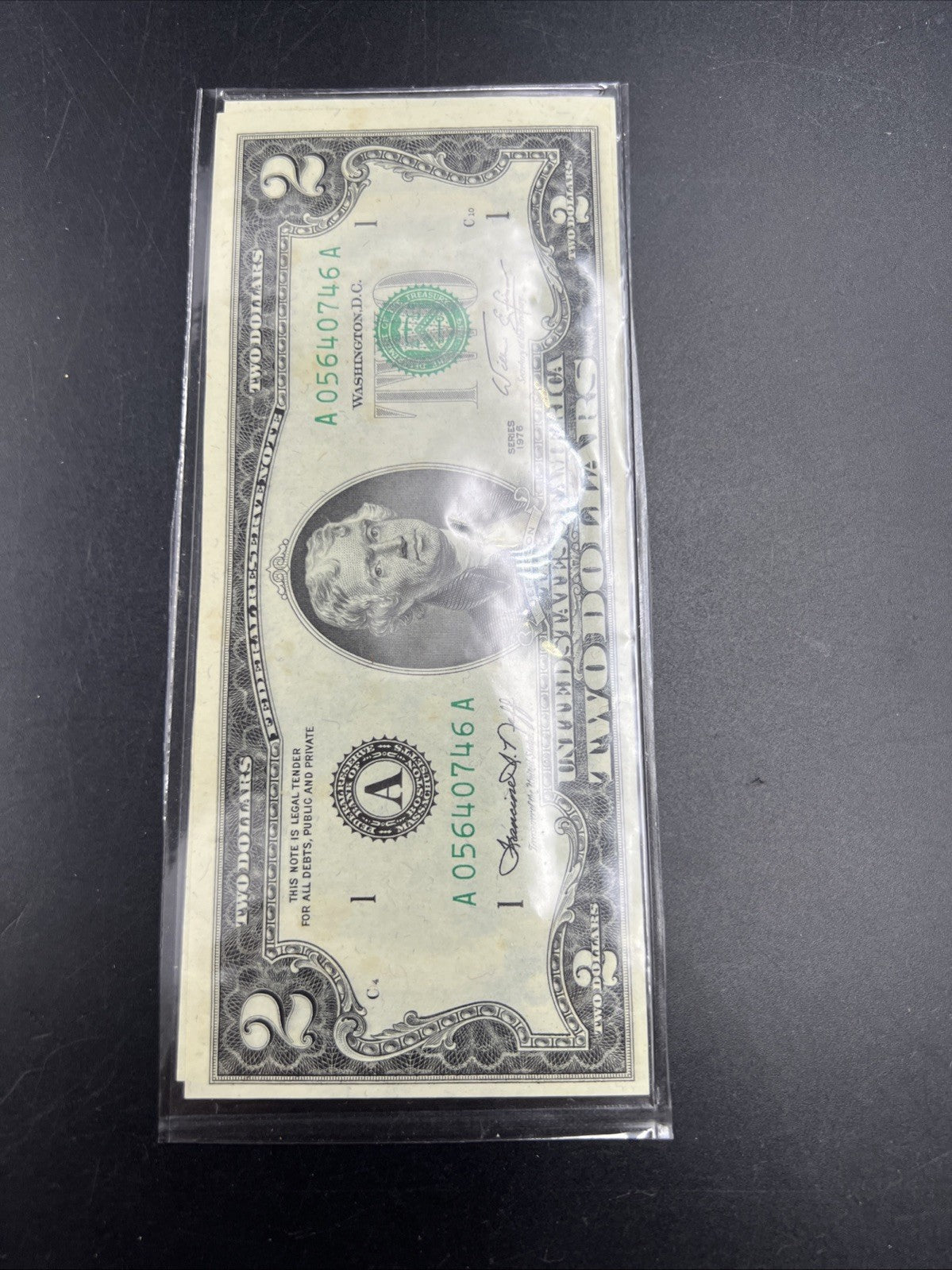 2 Consecutive 1976 $2 Bicentennial Two Dollar Federal Reserve Notes CH AU/ CU #A