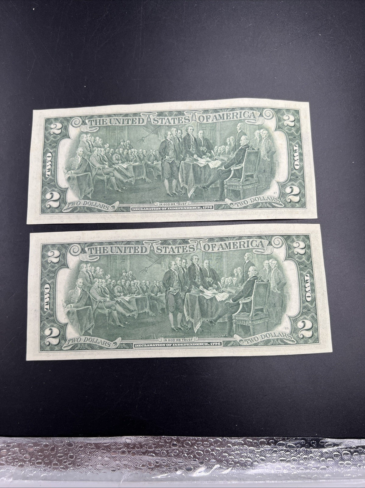 2 Consecutive 1976 $2 Bicentennial Two Dollar Federal Reserve Notes CH AU/ CU #A
