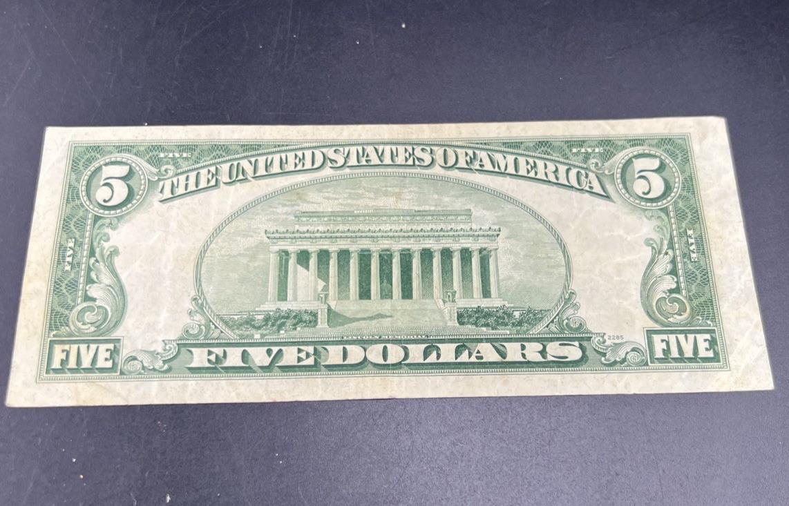 1953 A $5 Silver Certificate Note Blue Seal Bill VF Very Fine #988