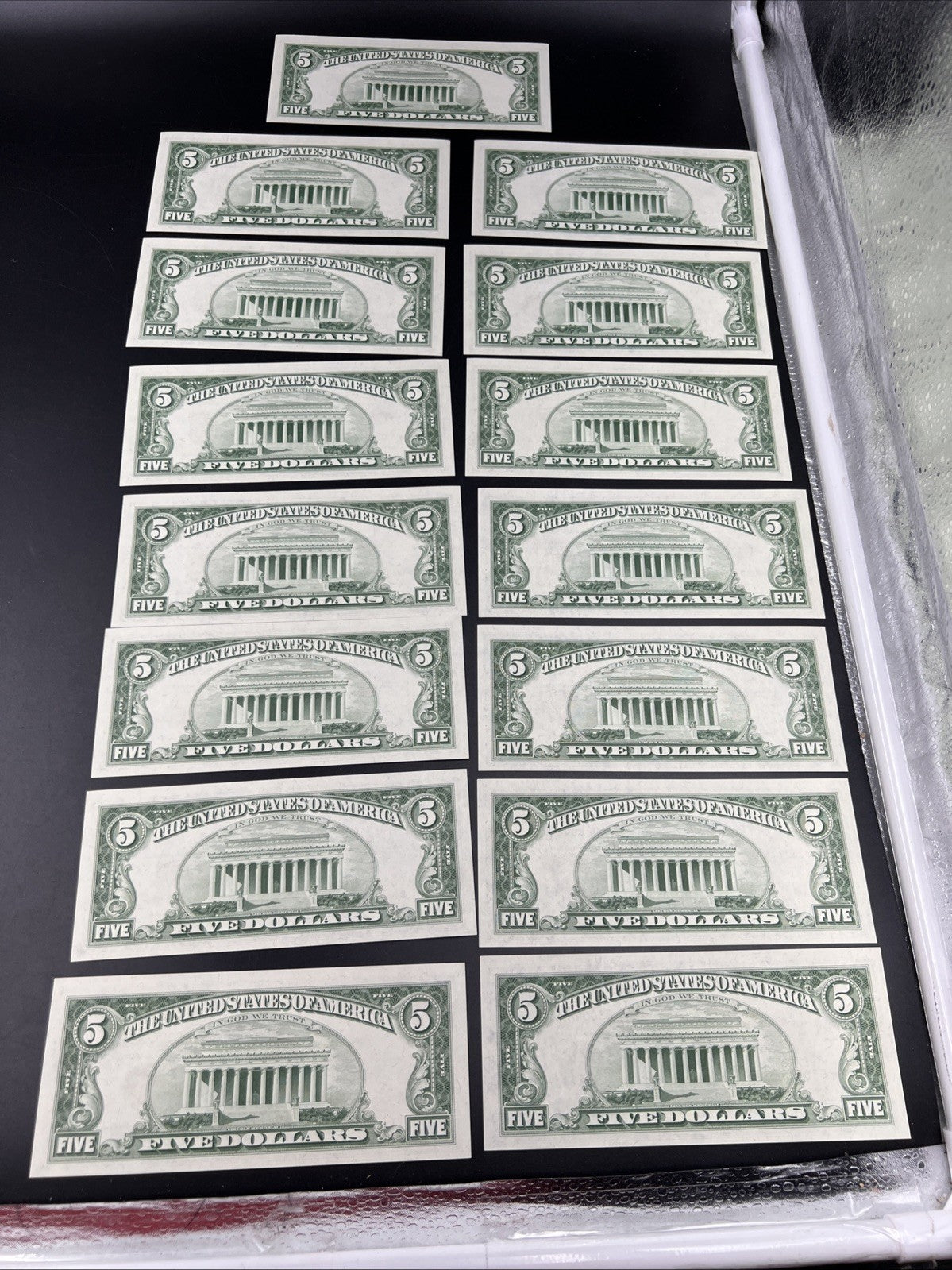 15 Consecutive * Star Note 1963 Five Dollar United States Legal Tender Bills UNC