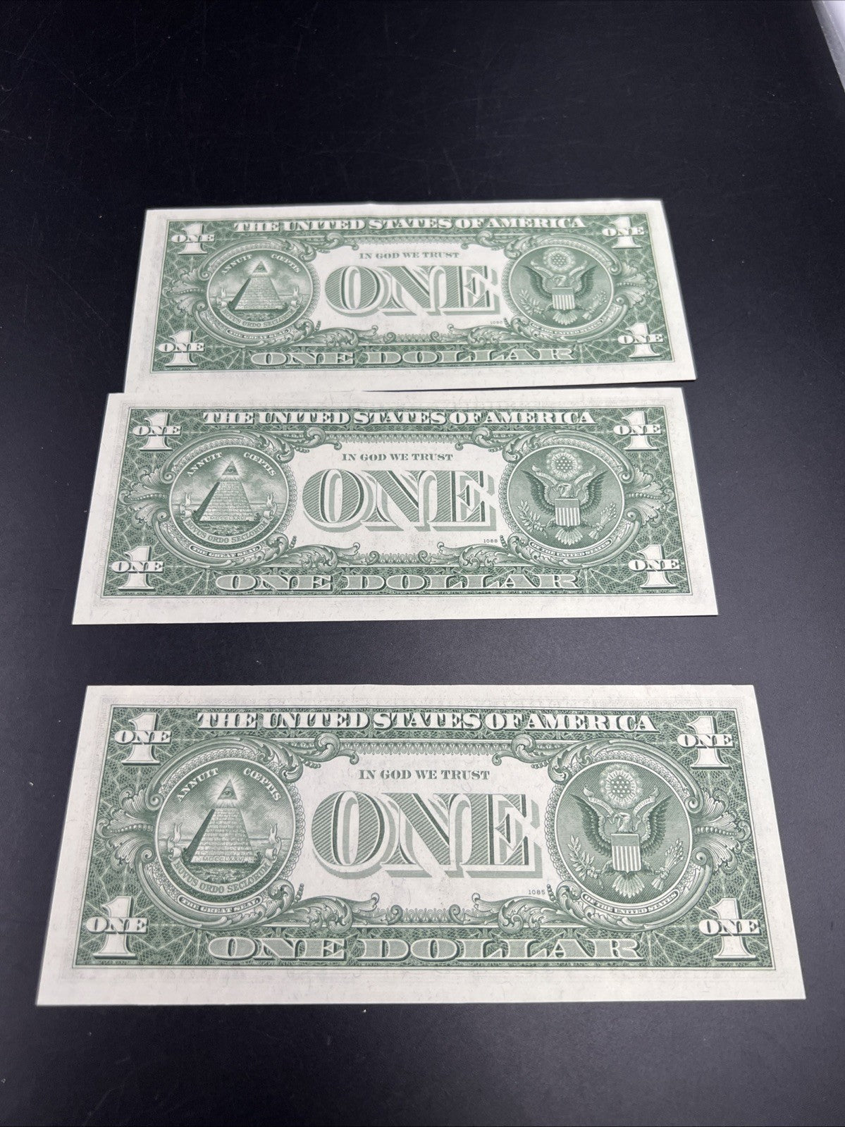 3 Consecutive 1963 B Barr $1 FRN Federal Reserve Notes UNC #68