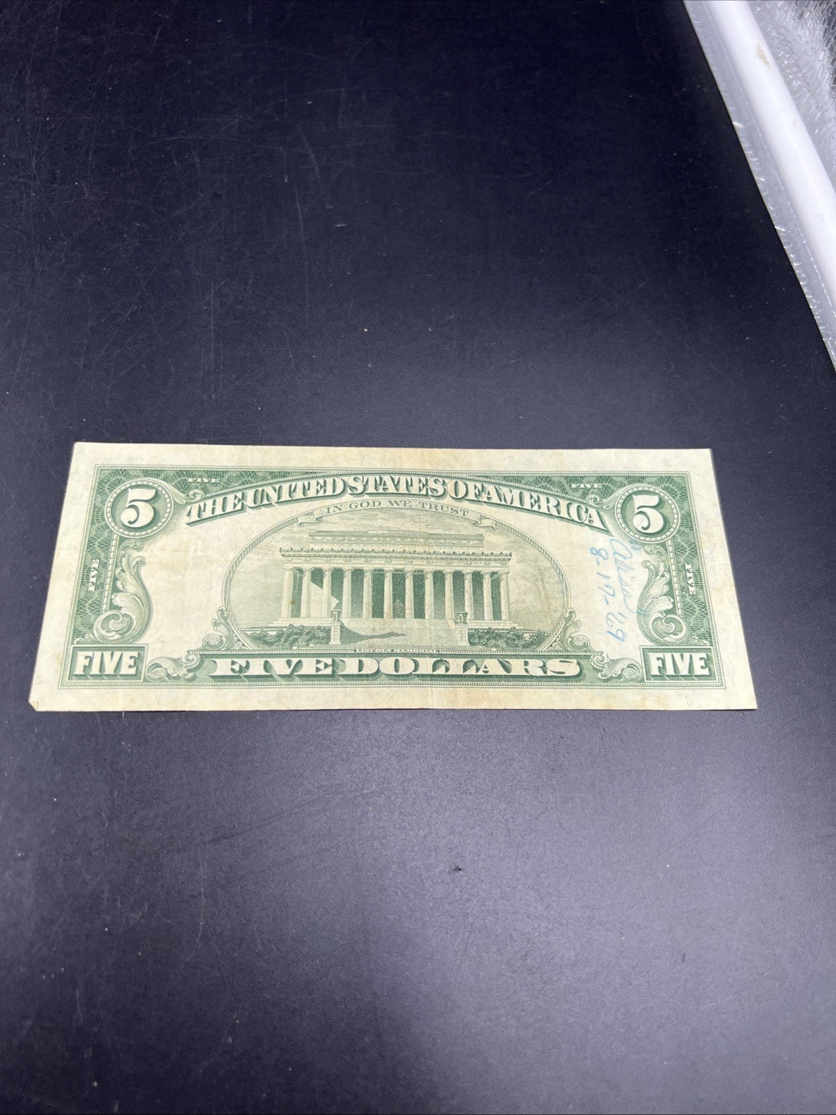 1963 * Star USN $5 Five Dollar United States Note CH VF details Reverse Writing