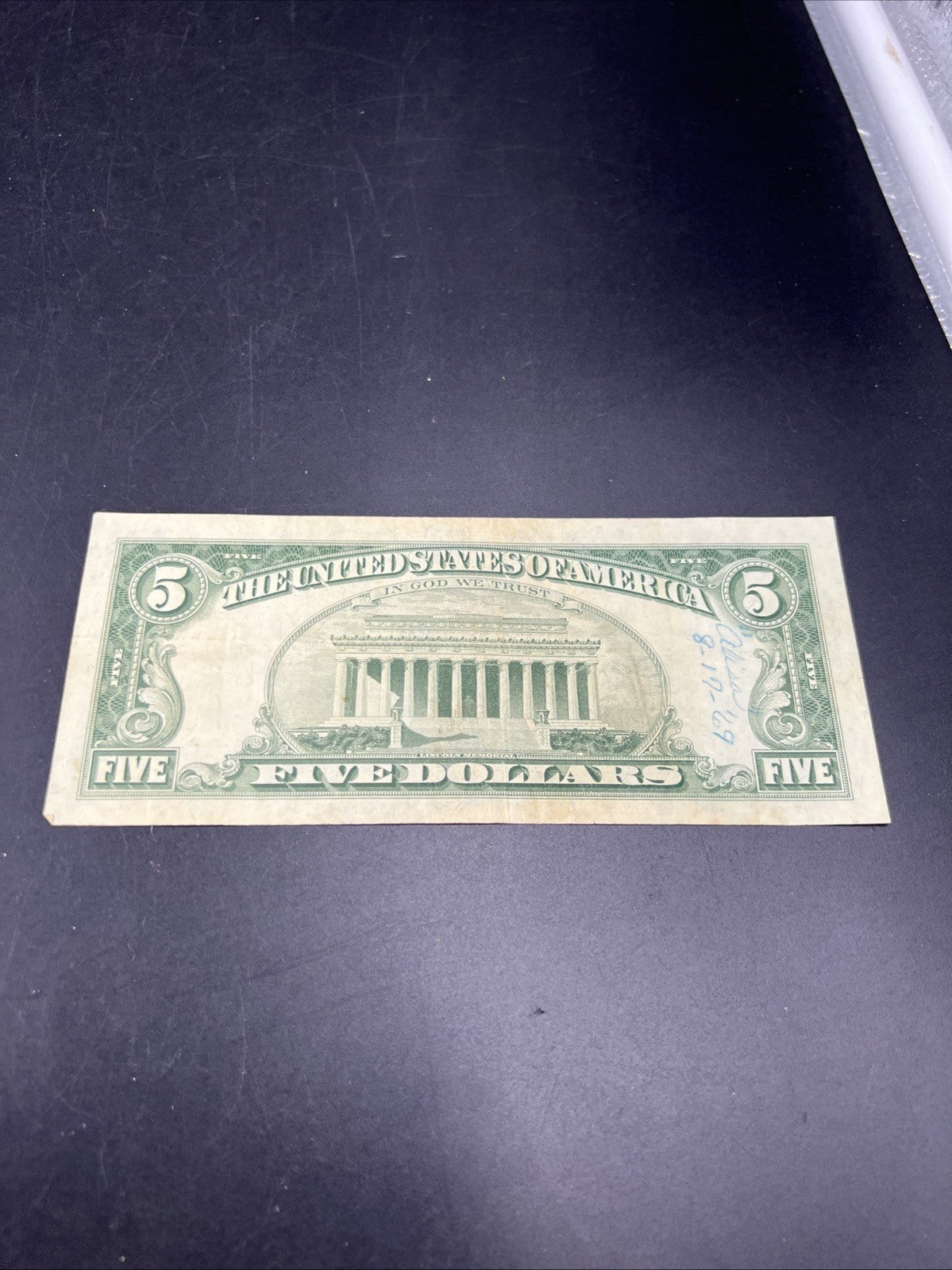 1963 * Star USN $5 Five Dollar United States Note CH VF details Reverse Writing