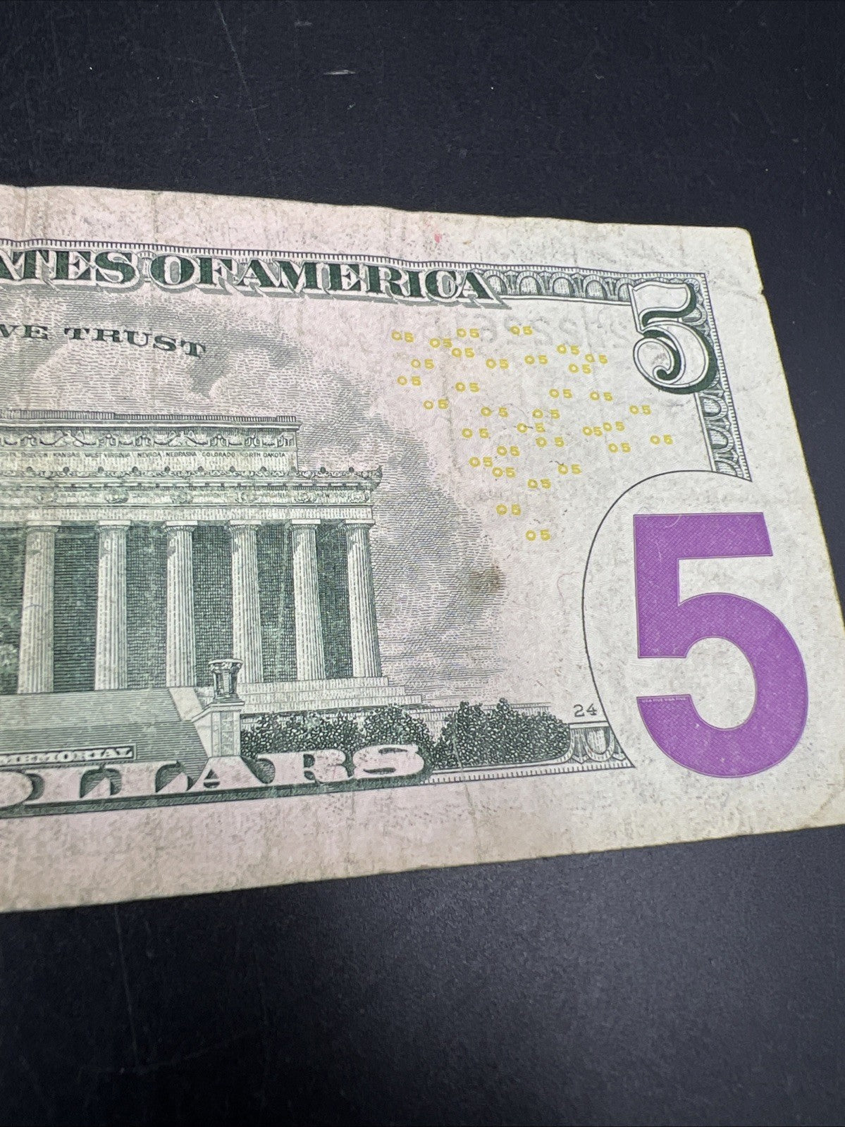 2017 A $5 FRN Federal Reserve Note Fine Circulated Neat Serial # 22222615