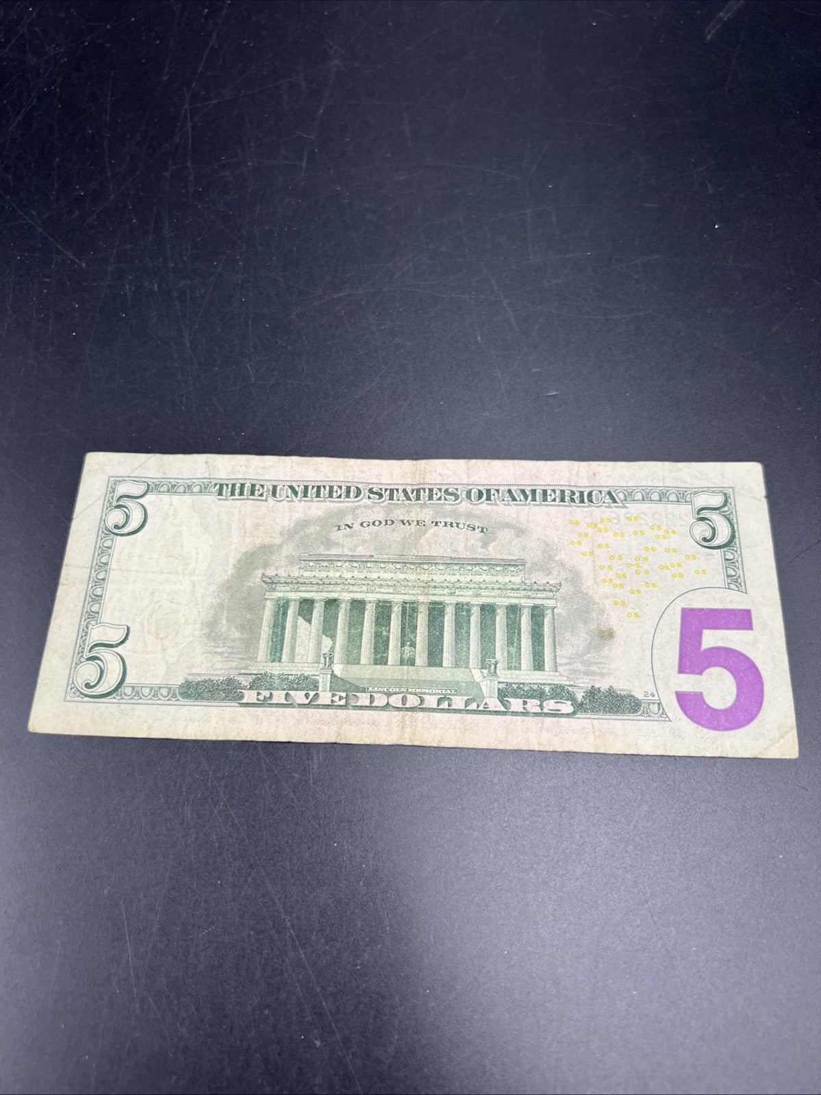 2017 A $5 FRN Federal Reserve Note Fine Circulated Neat Serial # 22222615
