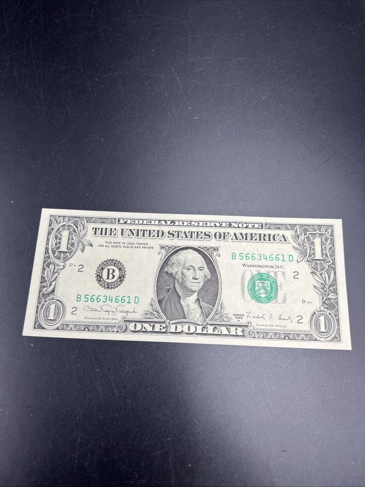 1988 A $1 FRN Federal Reserve Note CH UNC #56634661