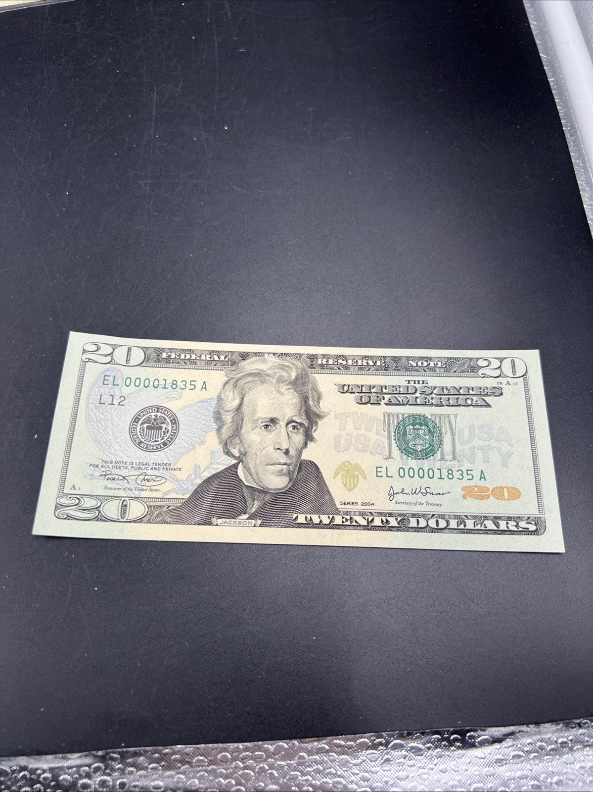 2004 20 FRN Federal Reserve Note Choice Uncirculated UNC Low Serial # 00001835