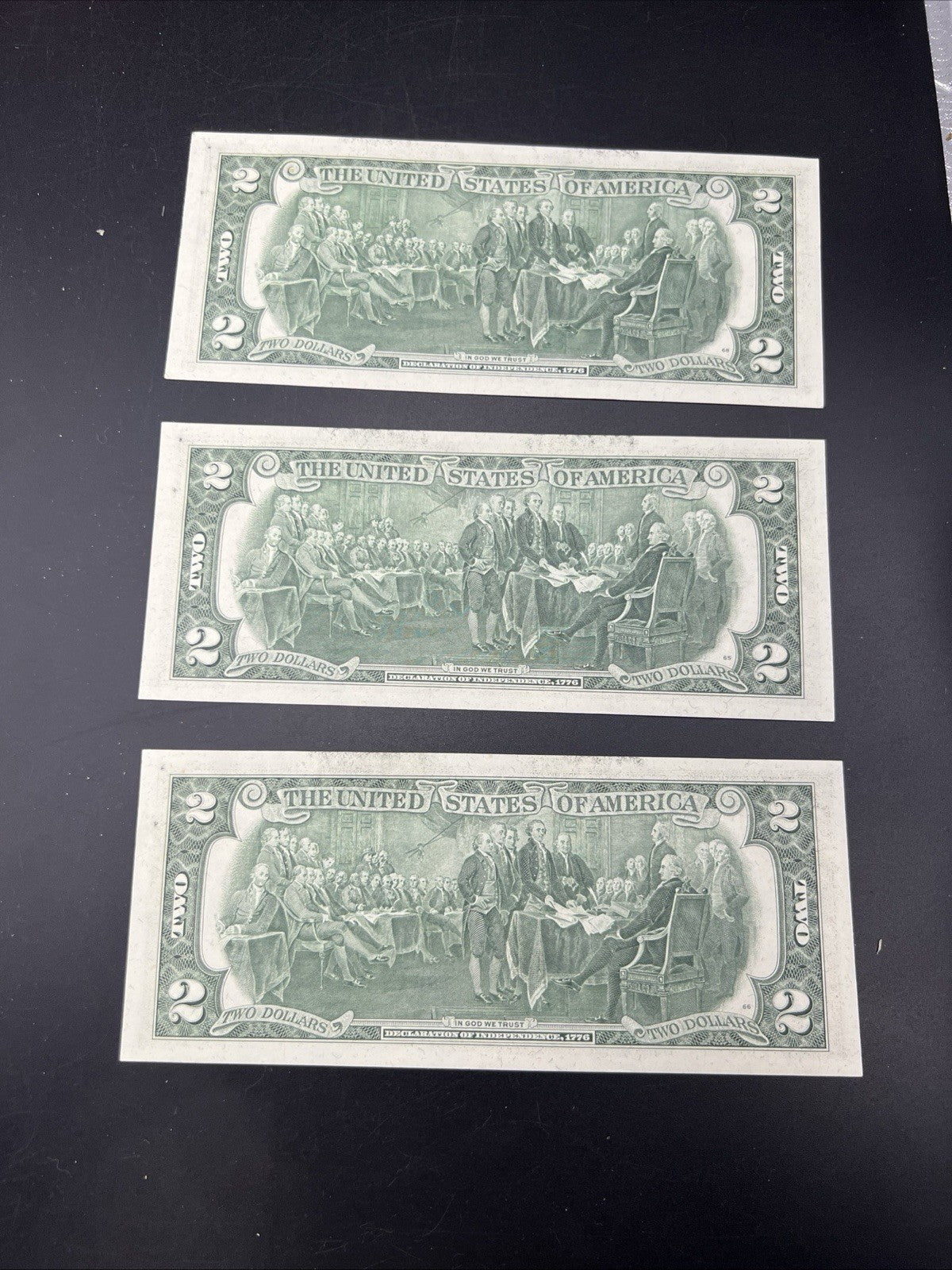 3 Consecutive 1976 $2 FRN Federal Reserve Notes District H CH UNC #15