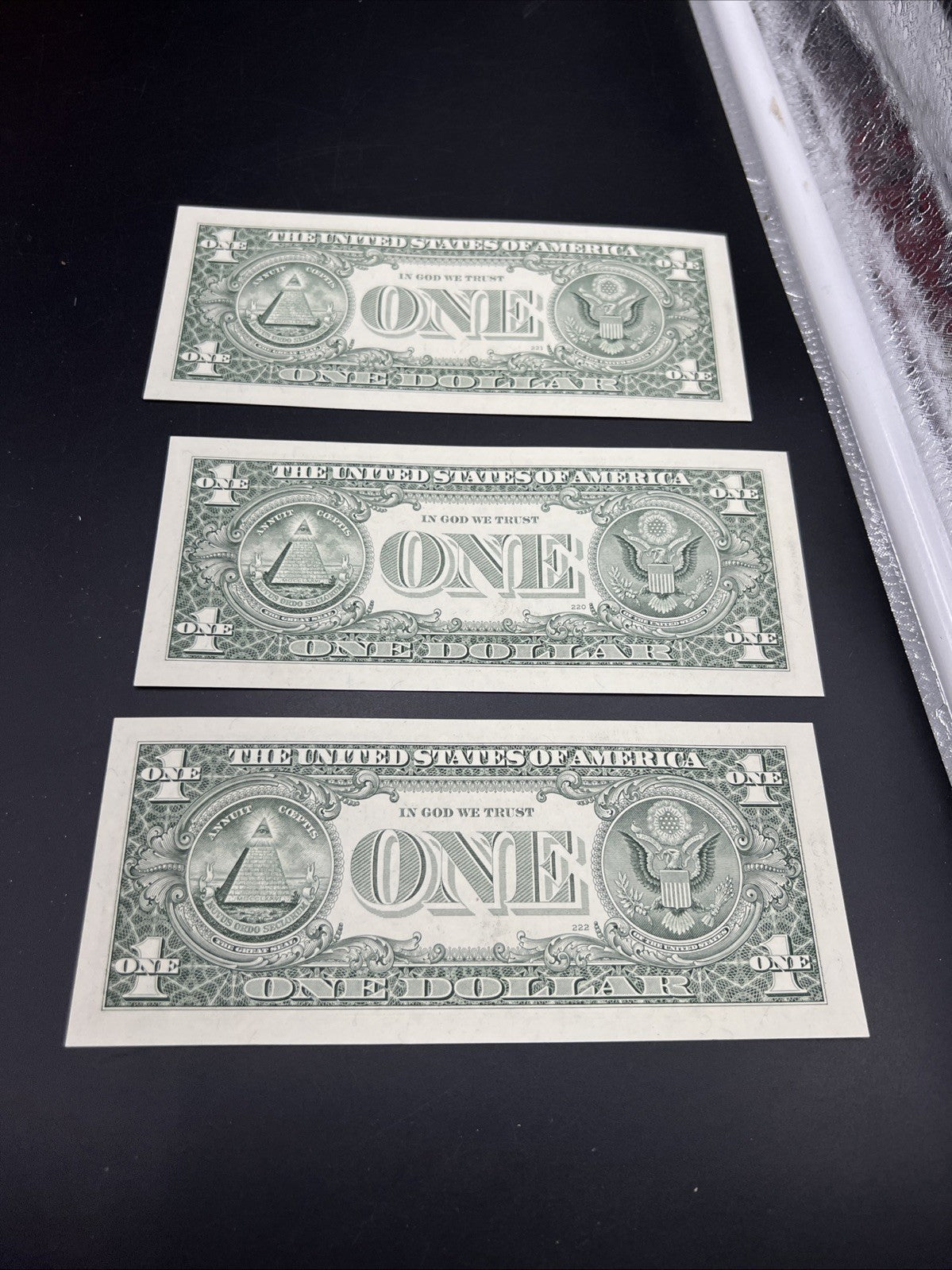 3 Consecutive 2009 $1 FRN Federal Reserve Notes District F Atlanta CH UNC #014