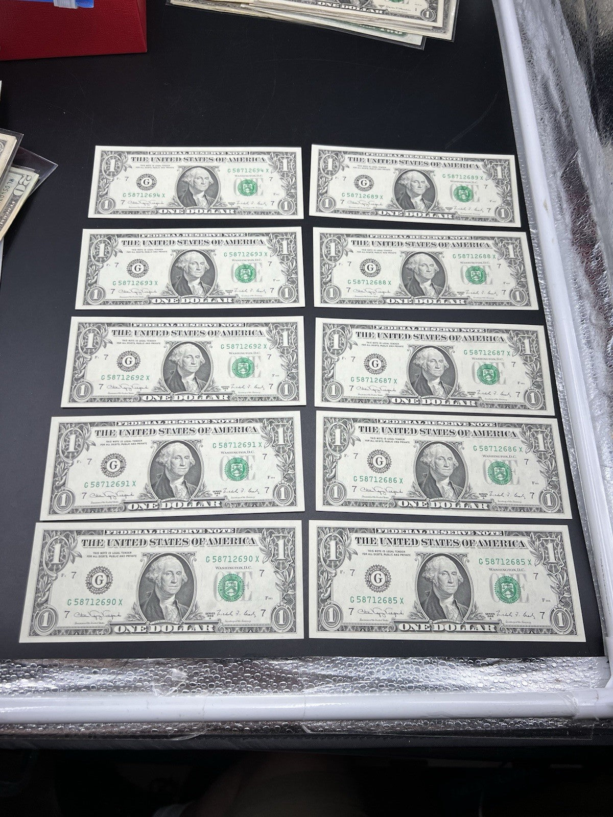 10 Consecutive 1988 A $1 FRN Same Block Federal Reserve Notes CH UNC SKU#85