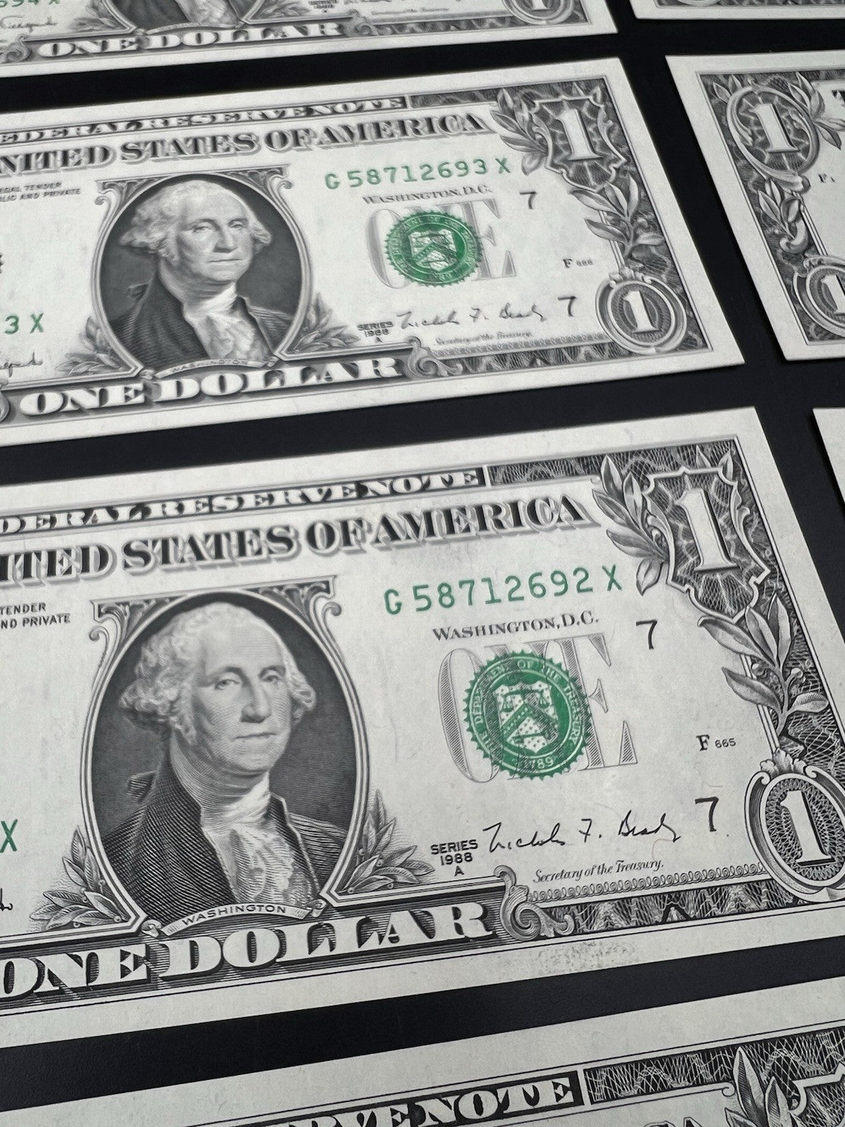 10 Consecutive 1988 A $1 FRN Same Block Federal Reserve Notes CH UNC SKU#85