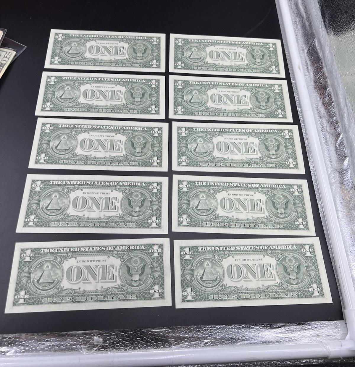 10 Consecutive 1988 A $1 FRN Same Block Federal Reserve Notes CH UNC SKU#85