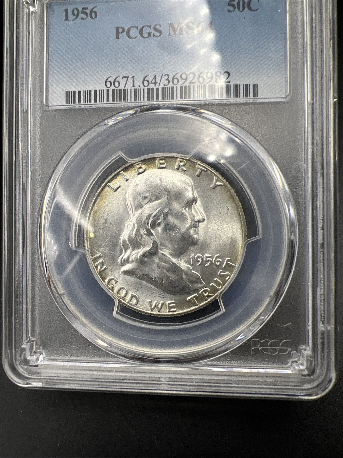 1956 P Franklin Half Dollar Silver Coin CH BU PCGS MS64 Certified #982