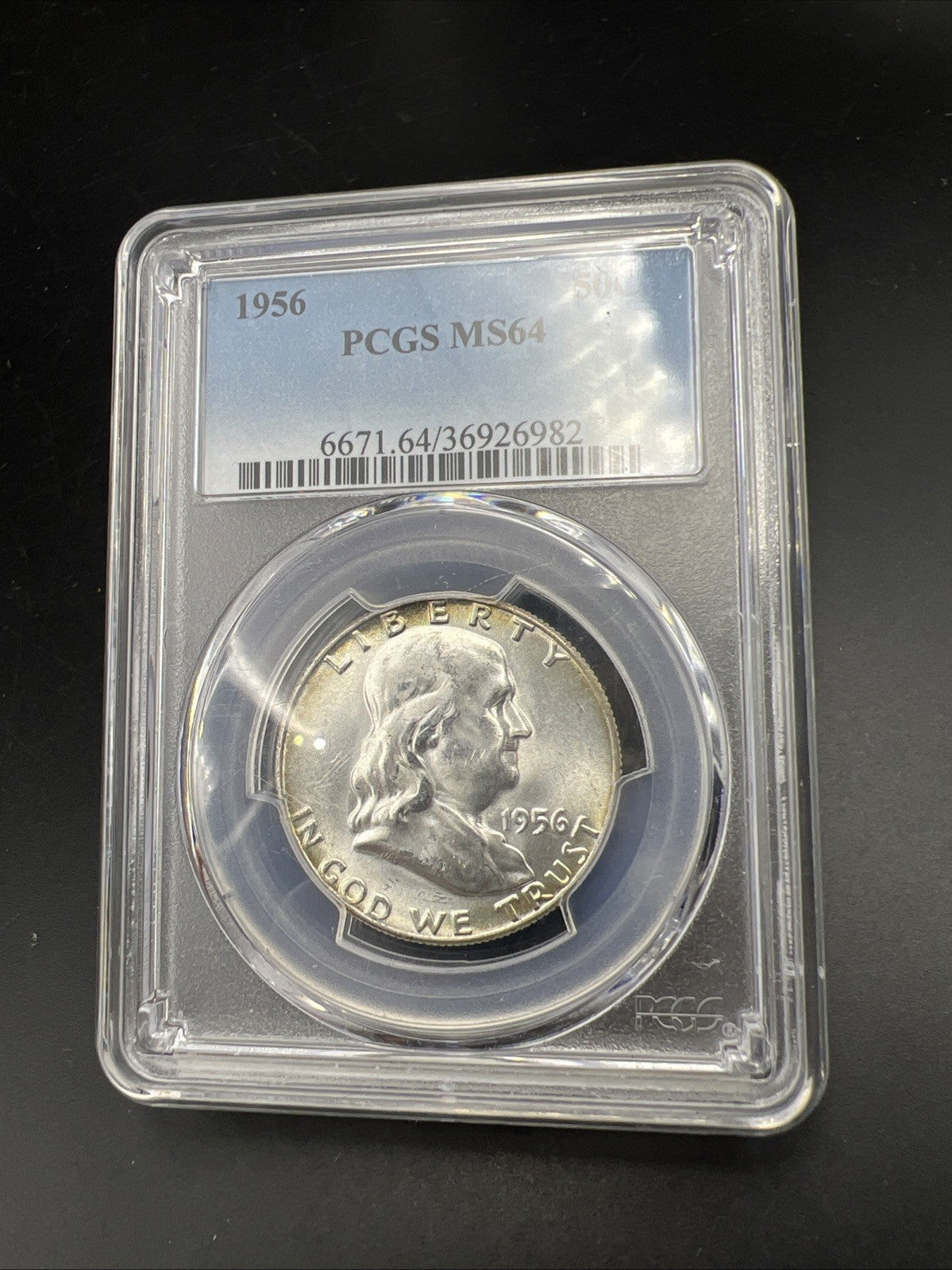 1956 P Franklin Half Dollar Silver Coin CH BU PCGS MS64 Certified #982
