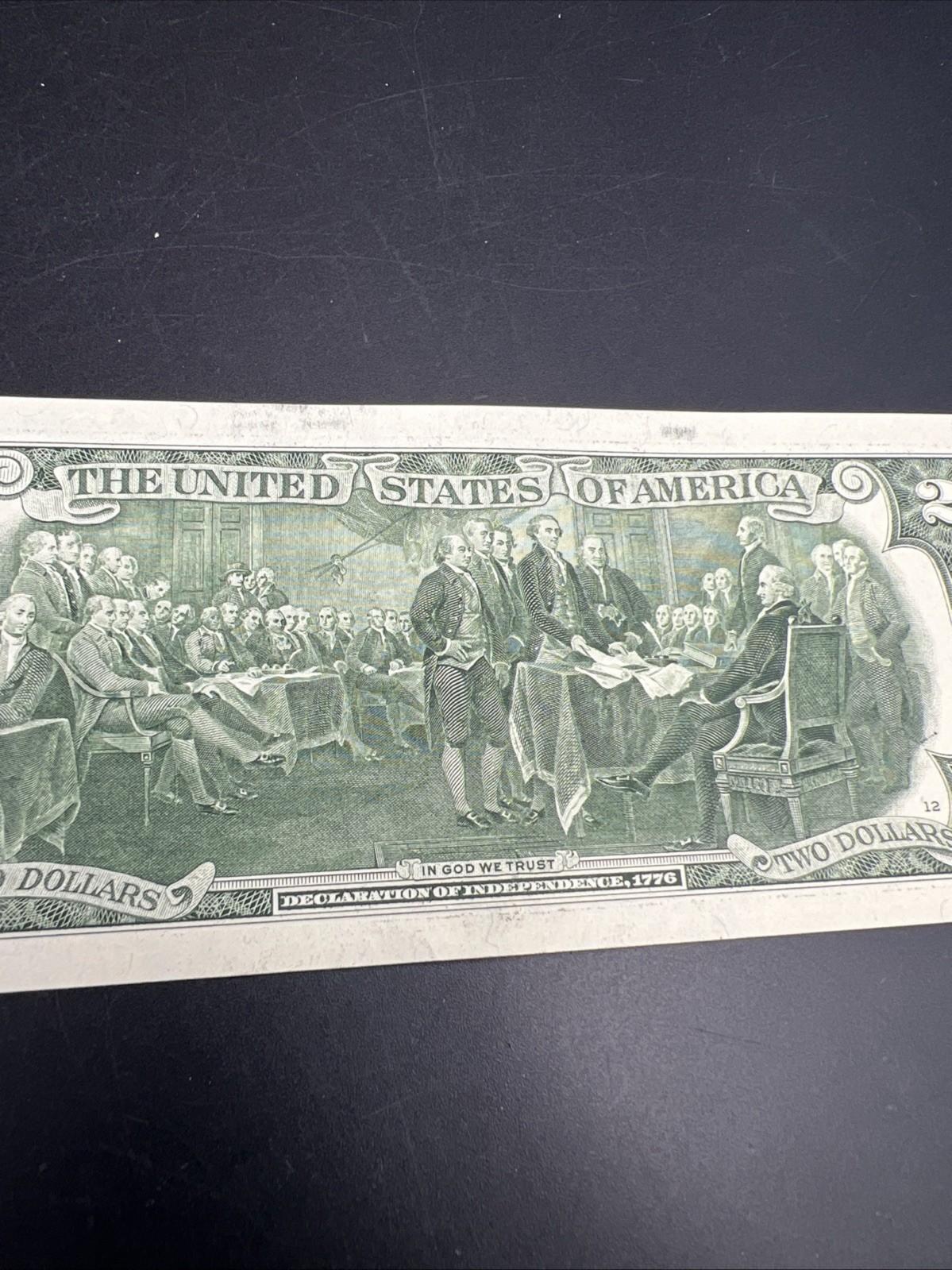 Ink Smear Error Obverse 2017 A $2 FRN Federal Reserve Note CH UNC #82