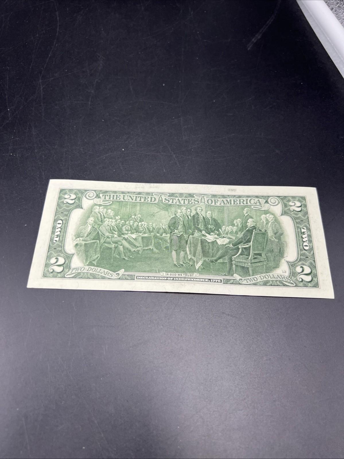 Ink Smear Error Obverse 2017 A $2 FRN Federal Reserve Note CH UNC #82