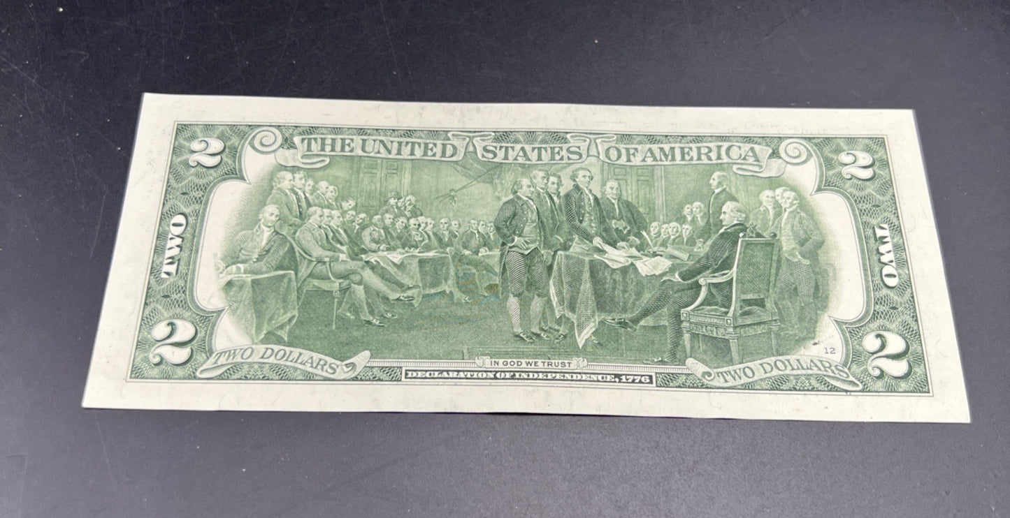 Ink Smear Error Obverse 2017 A $2 FRN Federal Reserve Note CH UNC #885