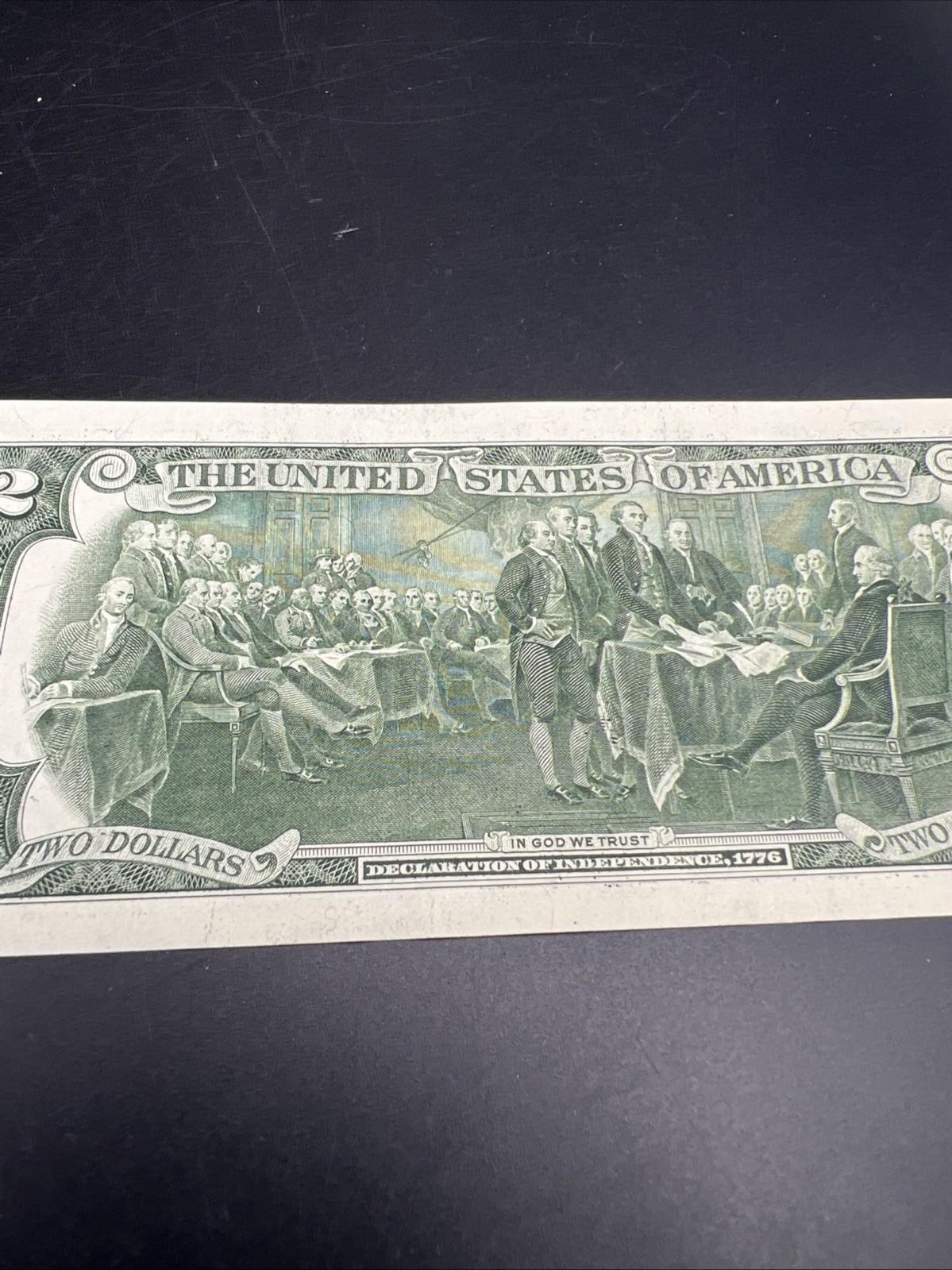 Ink Smear Error Obverse 2017 A $2 FRN Federal Reserve Note CH UNC #71