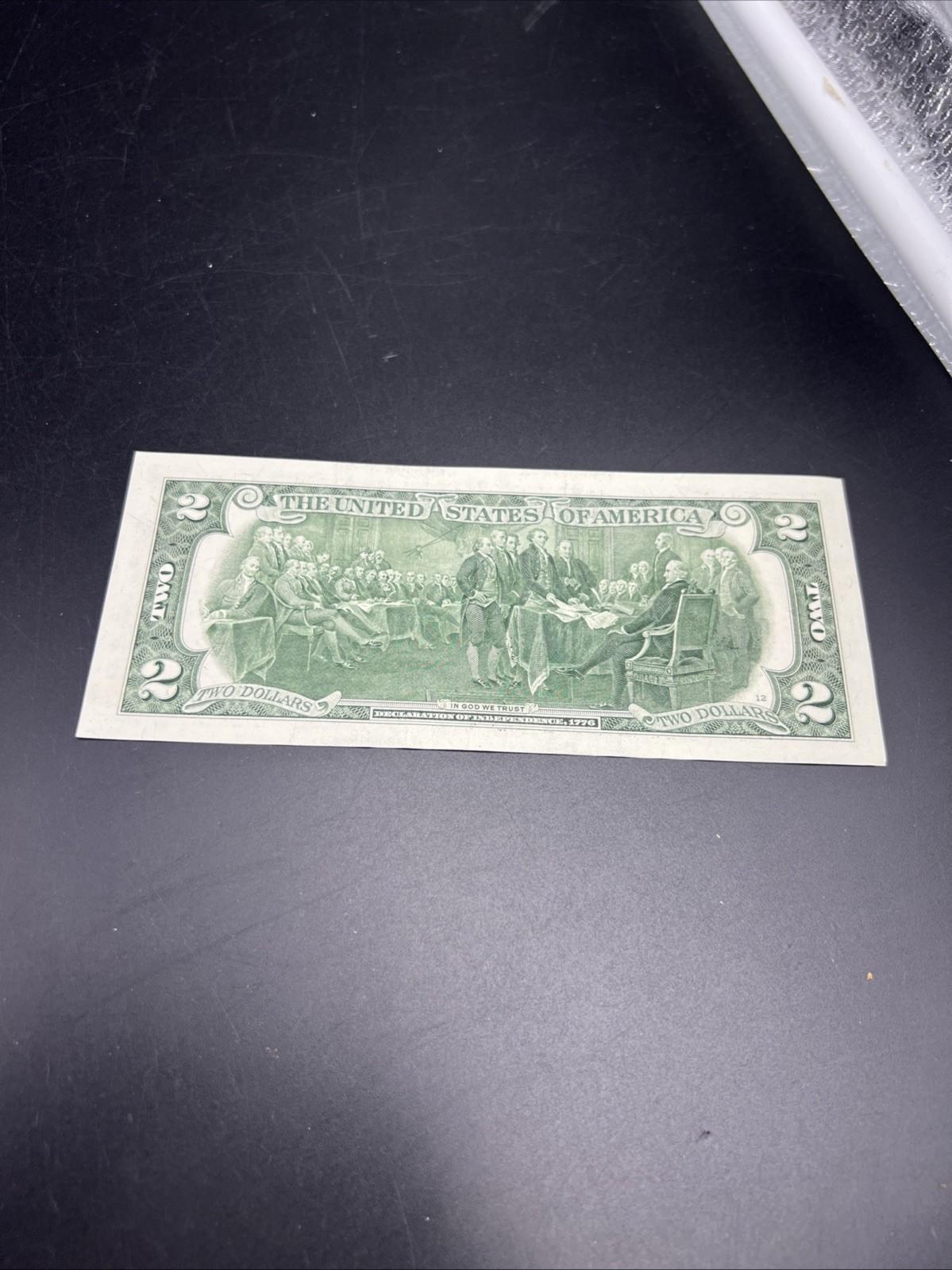 Ink Smear Error Obverse 2017 A $2 FRN Federal Reserve Note CH UNC #71
