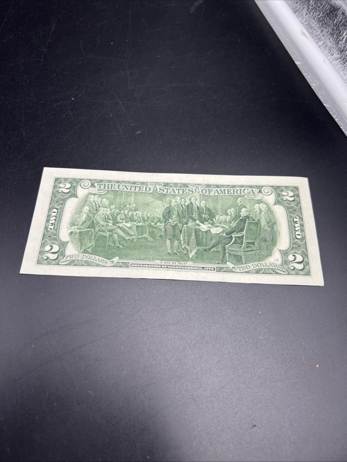 Ink Smear Error Obverse 2017 A $2 FRN Federal Reserve Note CH UNC #71