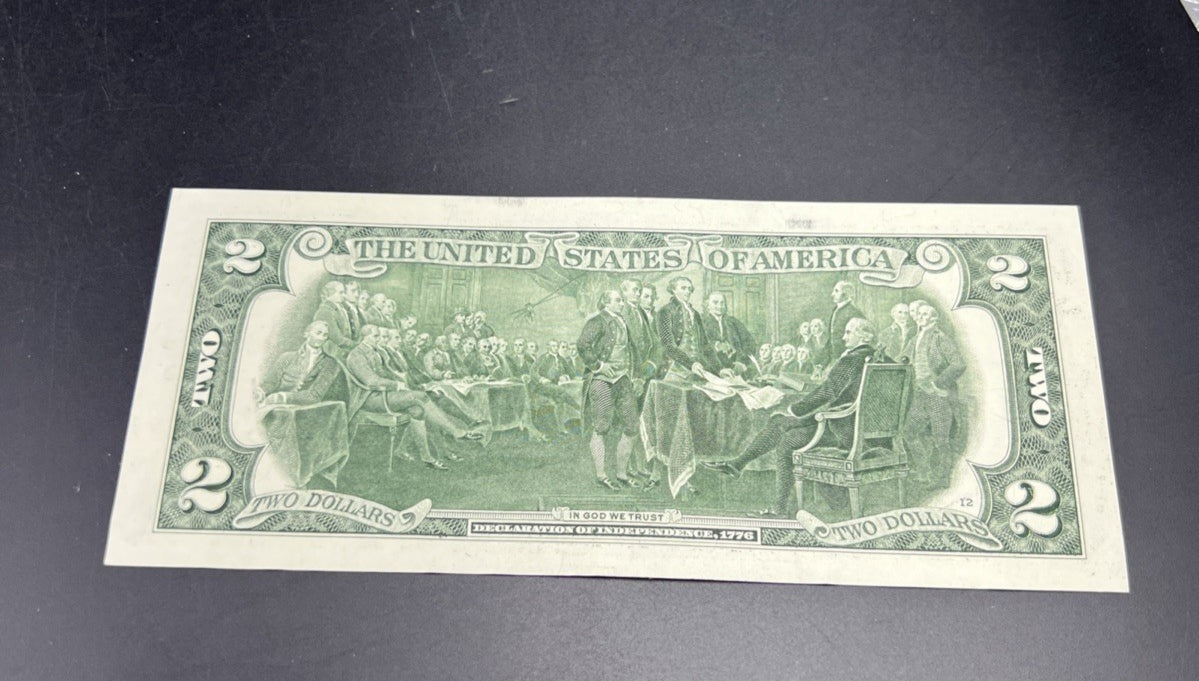 Ink Smear Error Obverse 2017 A $2 FRN Federal Reserve Note CH UNC #86