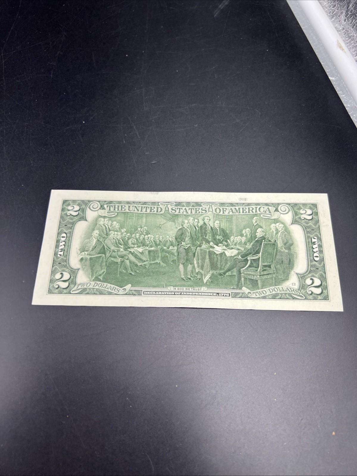 Ink Smear Error Obverse 2017 A $2 FRN Federal Reserve Note CH UNC #86