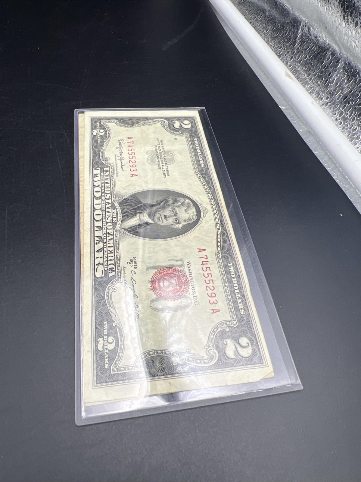 2 Note United States Legal Tender Red Seal Set 1963 $2 & $5 Bills Very Circ #879