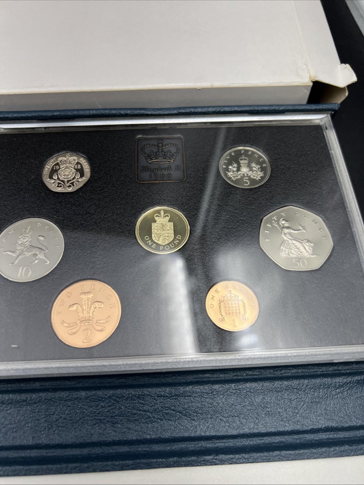 1988 UK United Kingdom Great Britain Proof Coin Set in Box