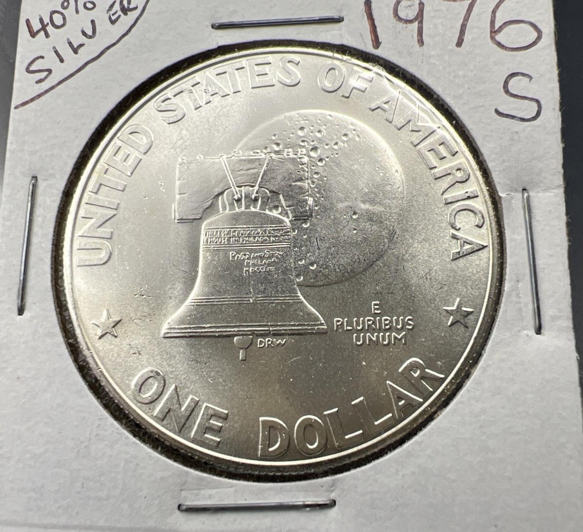 1976 S $1 Ike 40% Silver Bicentennial Eisenhower Dollar Coin Gem BU SKU#A
