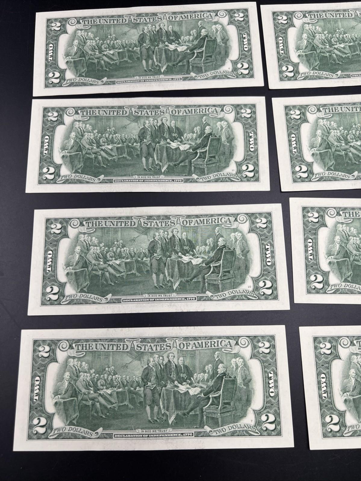 8 Consecutive 2017 A $2 Two Dollar FRN Federal Reserve Notes Serial #2024 CH UNC