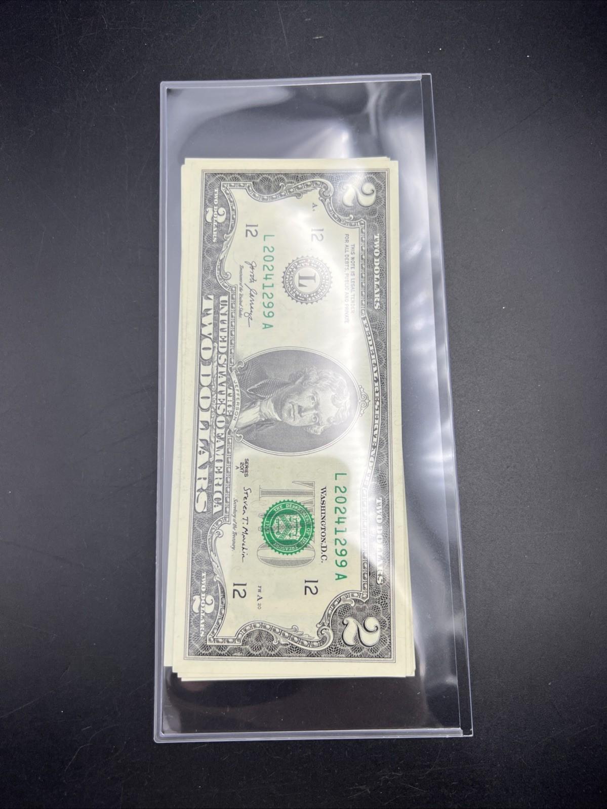 8 Consecutive 2017 A $2 Two Dollar FRN Federal Reserve Notes Serial #2024 CH UNC