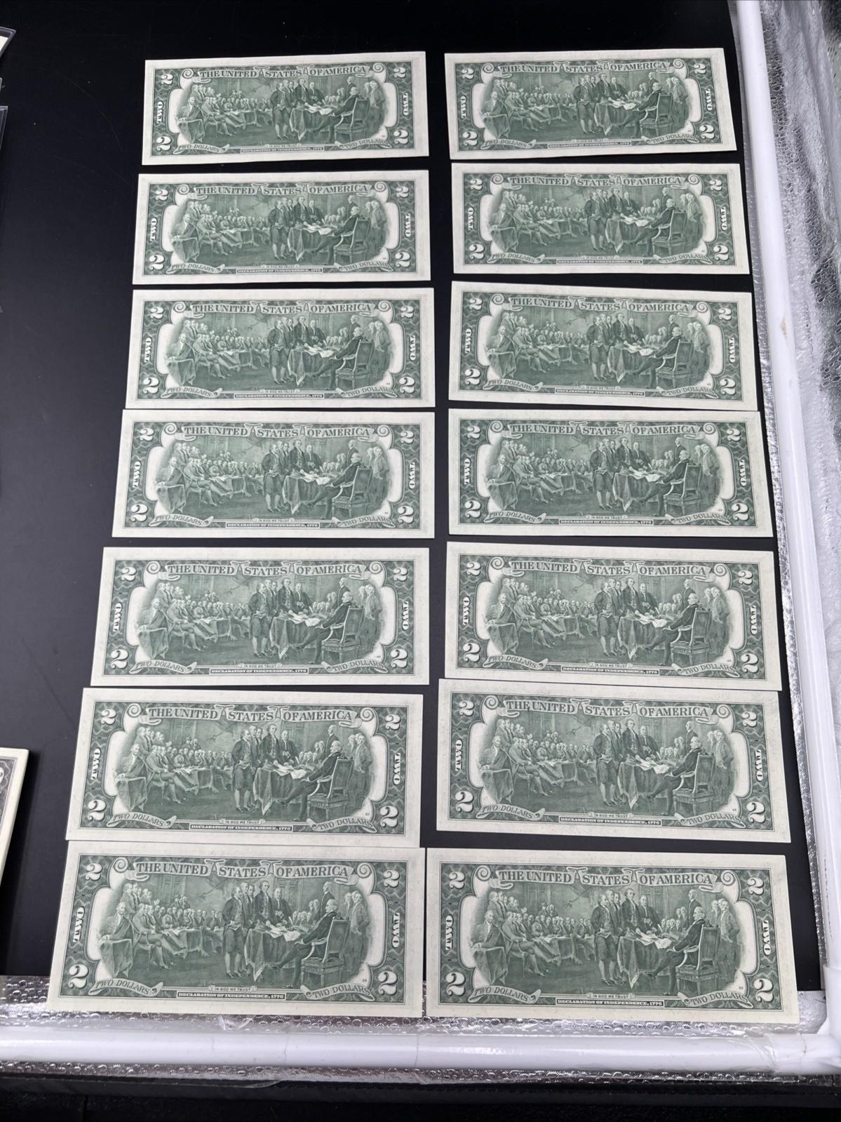 84 Consecutive 1976 $2 Two Dollar FRN Bicentennial Notes Partial Pack CH UNC