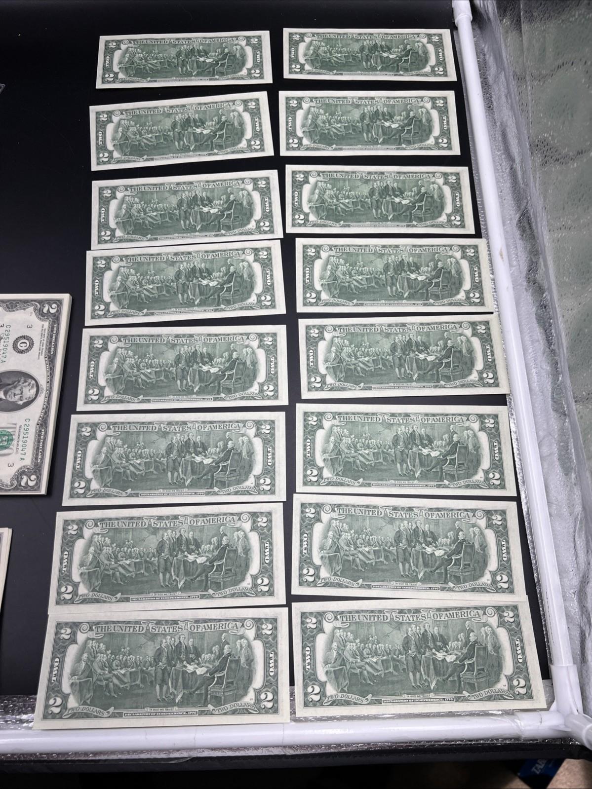 84 Consecutive 1976 $2 Two Dollar FRN Bicentennial Notes Partial Pack CH UNC