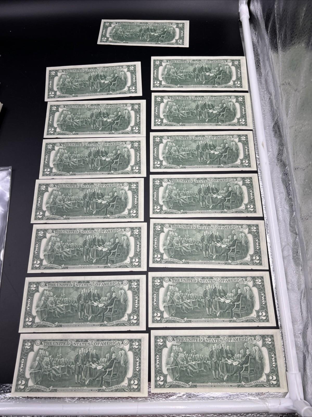 15 Consecutive UNC 1976 Two Dollar FRN Bicentennial Notes Philadelphia District