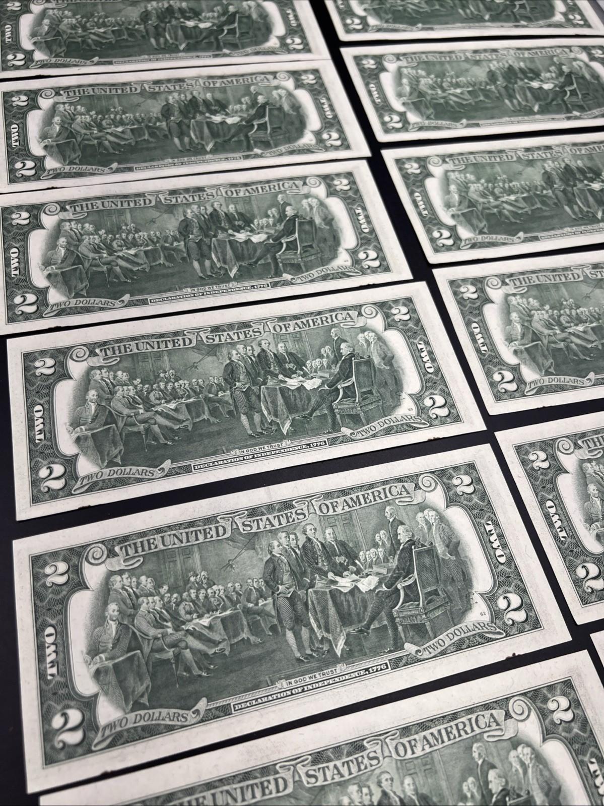 15 Consecutive UNC 1976 Two Dollar FRN Bicentennial Notes Philadelphia District