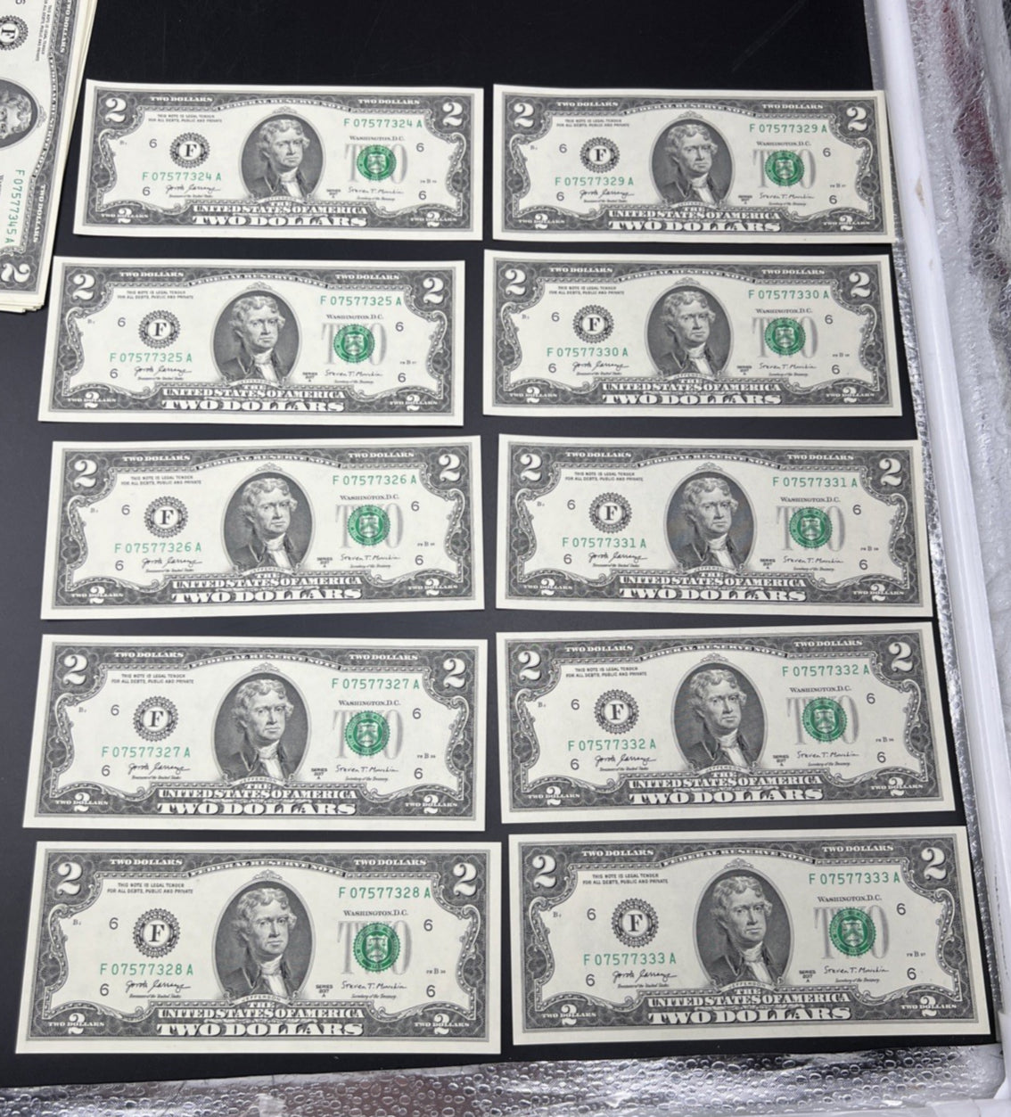 24 Consecutive 2017 A $2 FRN Federal Reserve Note CH UNC #333