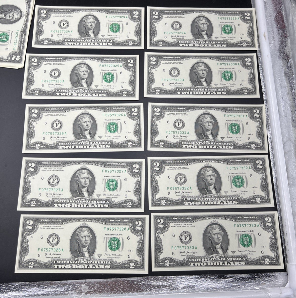 24 Consecutive 2017 A $2 FRN Federal Reserve Note CH UNC #333