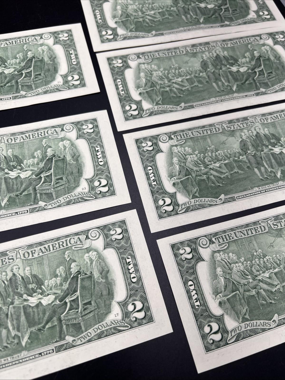 7 Consecutive 2017 A $2 FRN Federal Reserve Note CH UNC #346