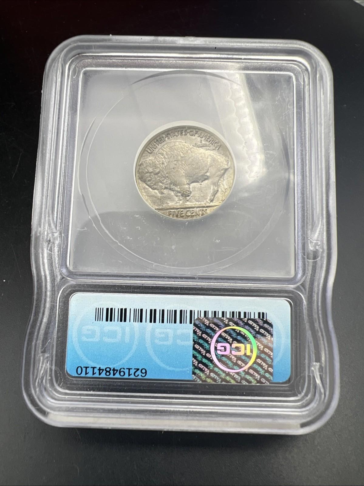 1937 5c Buffalo Nickel Coin ICG AU55 About Unc Certified