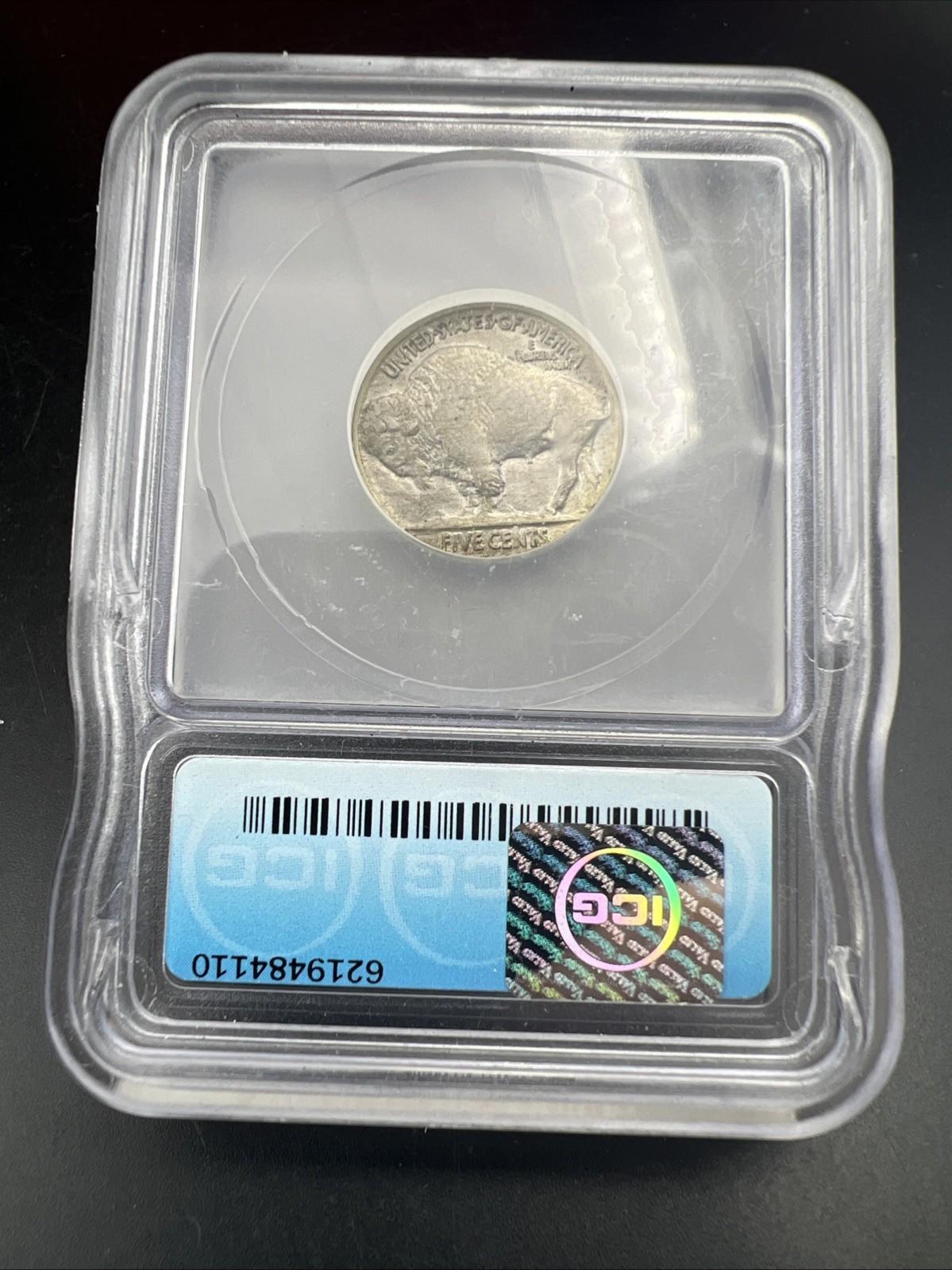 1937 5c Buffalo Nickel Coin ICG AU55 About Unc Certified