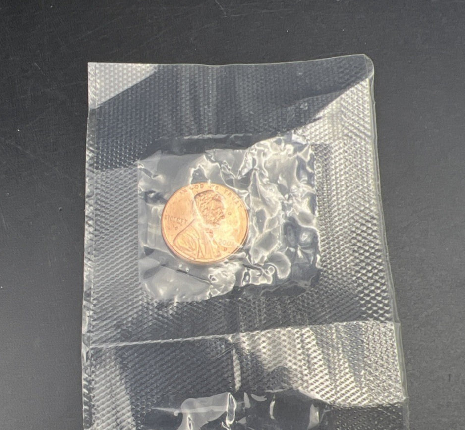 Blank Cent Error 1c Coin & 2008 1c BU 2 Coin Set in Sample Cello