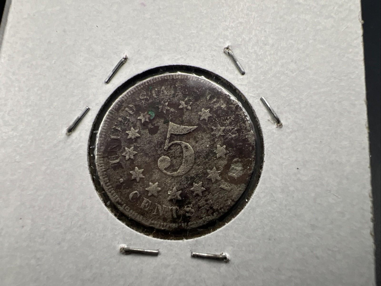 1867 5c Shield Nickel Very Circulated SKU#H