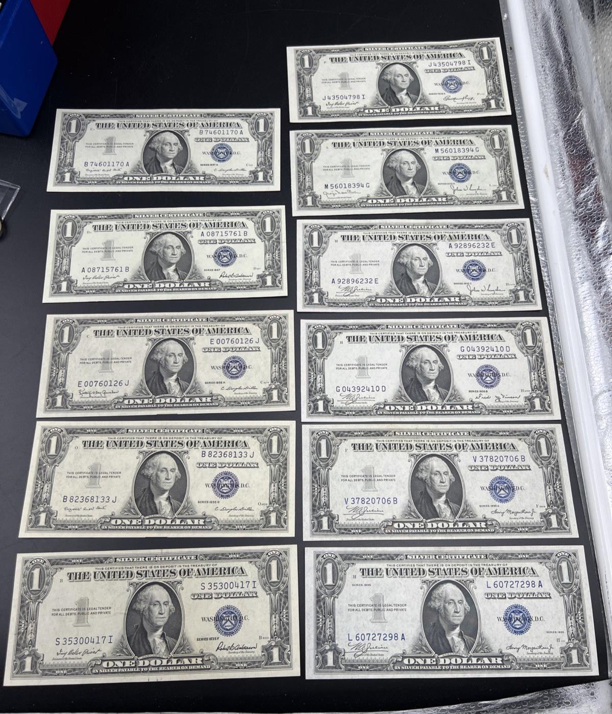 11 Note 1935 1957 Silver Certificate Letter Set CH AU / UNC conditions #298